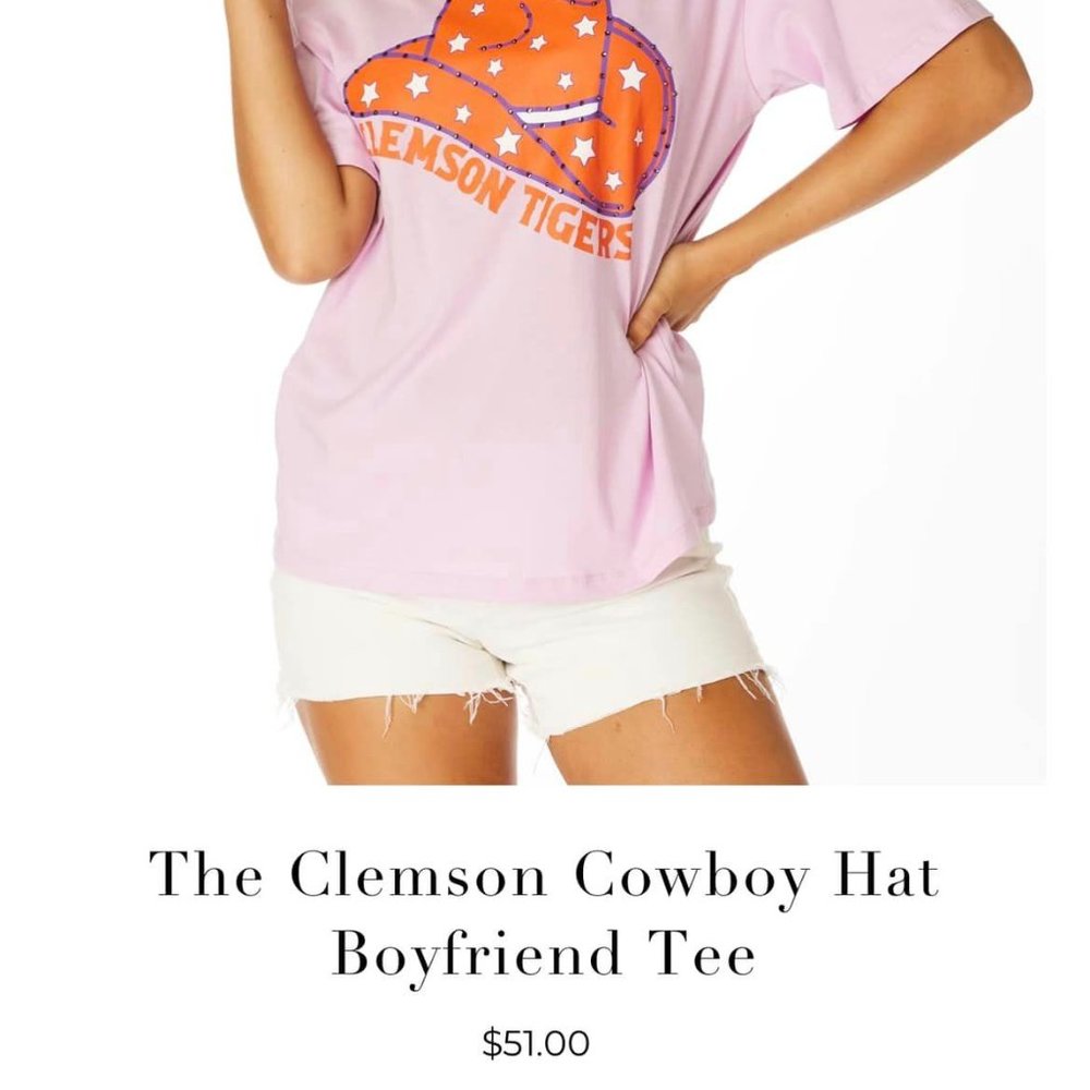 The Clemson Cowboy Hat Boyfriend Tee - Picture 3 of 4